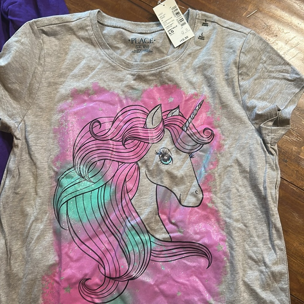 TCP Justice Girls 10/12 Top Lot Unicorn Tiara Heart & Skechers Shorts - Picture 6 of 8